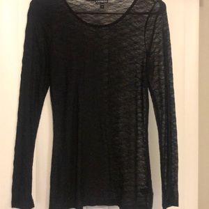 Black lace long sleeve top